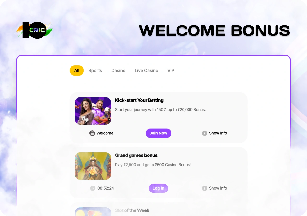 10cric Welcome bonus conditions, wagering requirements and promotional terms explained